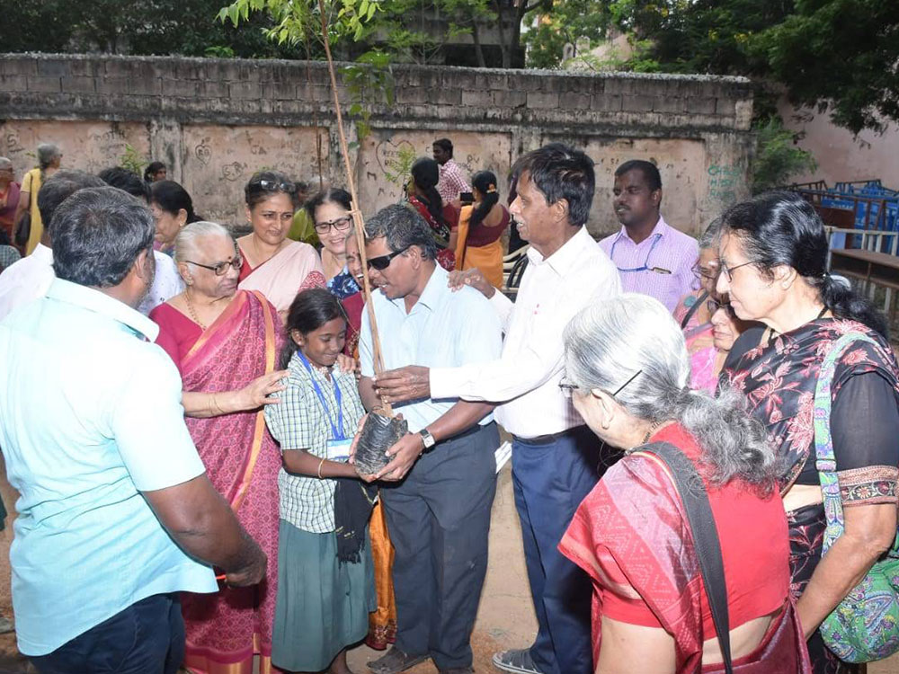 Mr. Nagarajan, student of Darshini with the Chief Guest Mr. M.B. Nirmal.